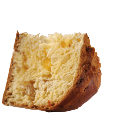 Panettone La Perla Esotica van La Perla di Torino met zoete, exotische fruitblokjes.